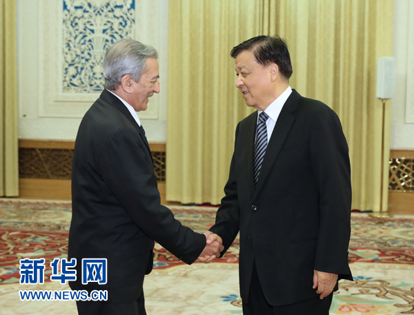 6月21日，中共中央政治局常委、中央書記處書記劉云山在北京會(huì)見古共中央書記處書記、國際關(guān)系部部長巴拉格爾率領(lǐng)的古巴共產(chǎn)黨代表團(tuán)。新華社記者馬占成攝